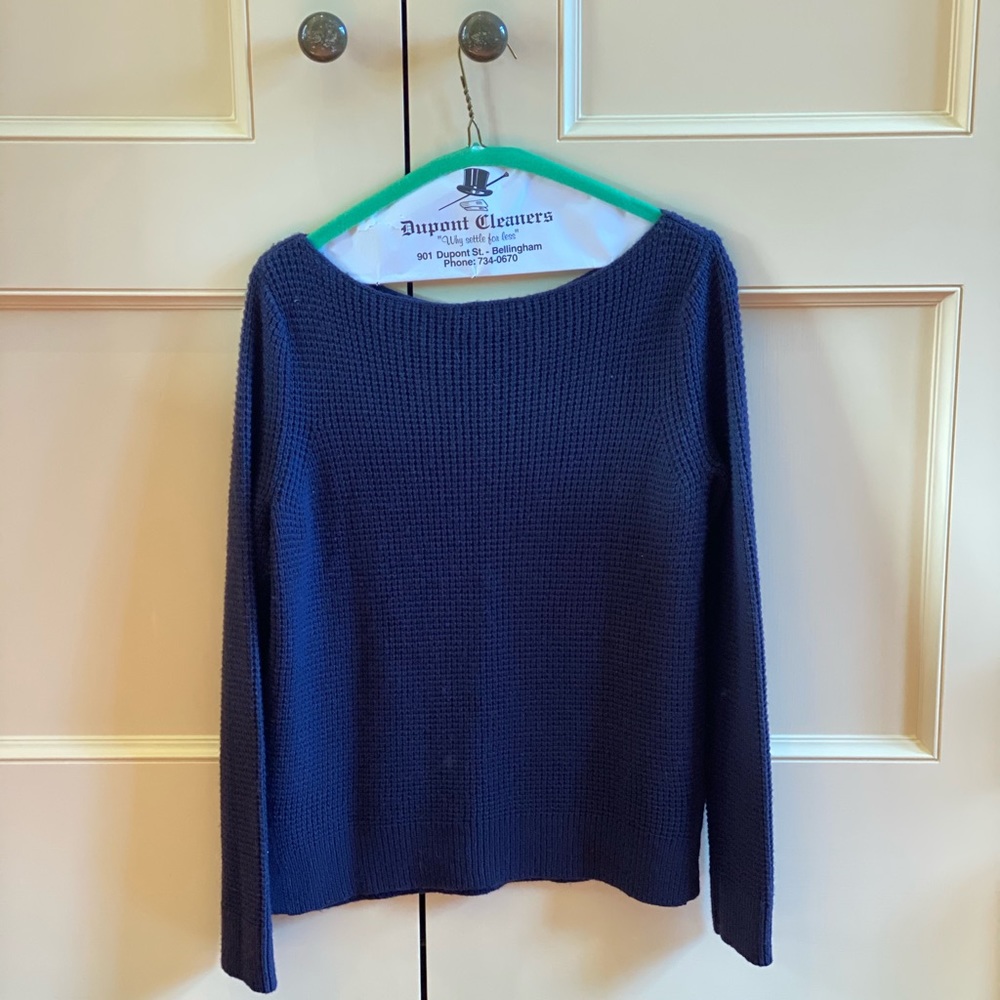 GAP scoop-neck blue waffle knit sweater- M